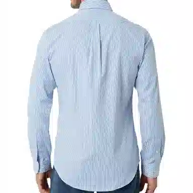 Polo Ralph Lauren Striped Pony Logo Shirt Blue