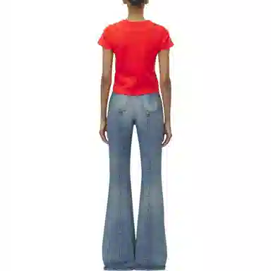 Alexander McQueen Reversible Skull Embroidered T-Shirt FW24 Coral