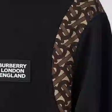 Burberry Logo Print Hoodie Black