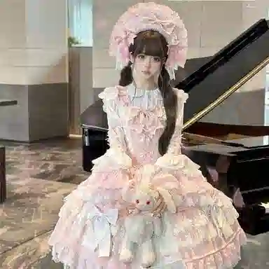 桴生 樱花恋重工华丽甜美洋装蛋糕裙萝莉装 女款