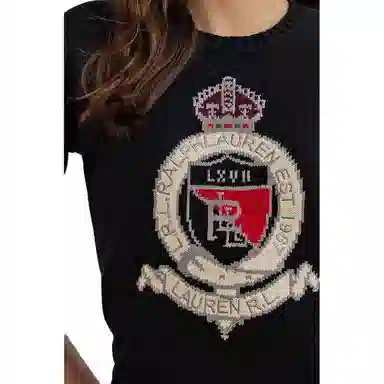 Ralph Lauren Letter Logo Knit Sweater Black