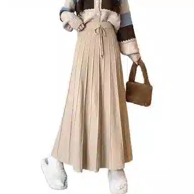 恒源祥 时尚百搭纯色百褶裙休闲长裙 女款