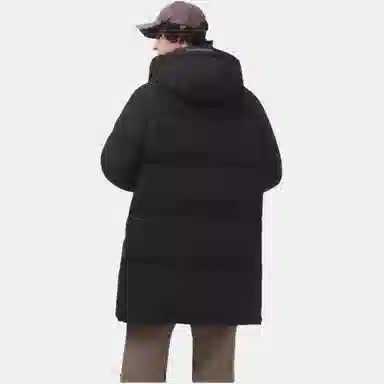 坦博尔 加厚中长情侣卡通动漫连帽潮面包羽绒服 女款