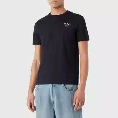 Emporio Armani FW22 Logo T-Shirt Blue