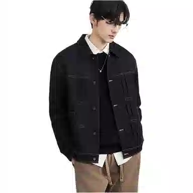 独驰 百搭休闲单排扣牛仔外套 男款