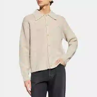 Acne Studios SS24 Long Sleeve Polo Sweater Beige