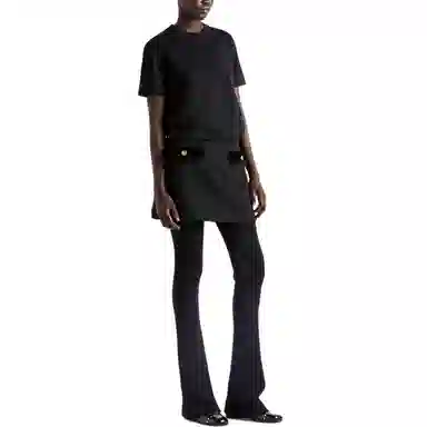 Prada Logo Embroidered T-Shirt Black