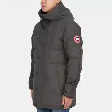 Canada Goose FW22 Logo Hooded Down Jacket Grey