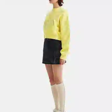 Kirsh Cropped Crewneck Sweatshirt Yellow