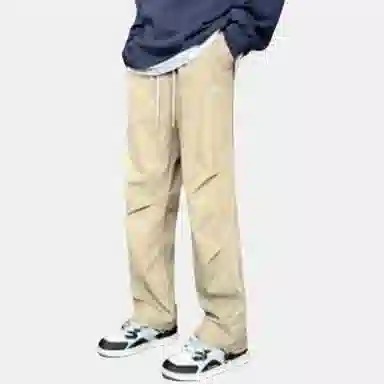 杜克恩 纯色中腰宽松冲锋裤 男款