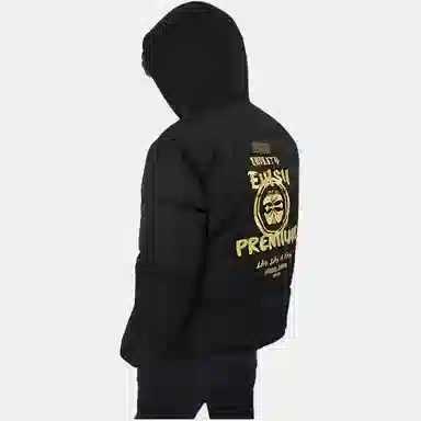 EVISU AW24 Floral Print Down Jacket Black