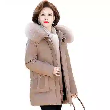 鸭鸭 简约时尚洋气纯色连帽拉链保暖长袖羽绒服 女款