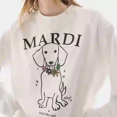 MARDI MERCREDI SS25 SWEATSHIRT SWING THE TAIL DDANJI FLOWER NECKLACE