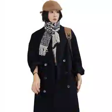 美洋 全羊毛双排扣双面呢大衣 女款