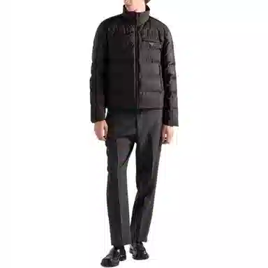 Prada Logo Zip Jacket Black