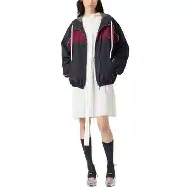 Miu Miu Striped Hoodie Jacket