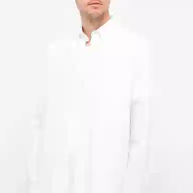 KENZO FW21 Logo Embroidered Long Sleeve Shirt White