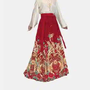 怪力萝莉 新中式高腰修身马面裙长款休闲长裙 女款