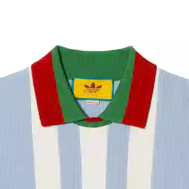 Gucci x adidas SS23 Striped Polo Sweater Blue