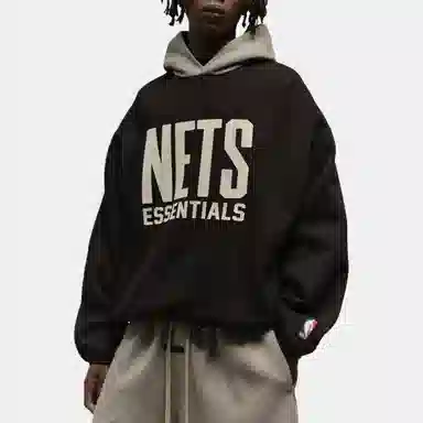 Fear of God Essentials x NBA SS25 NBA-allstar PULL OVER HOODIE - NETS BLACKWARM