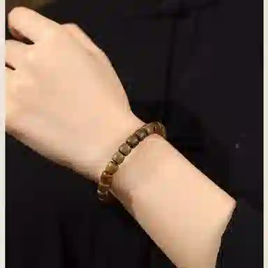 郁馨 单圈桶珠素串简约禅意温柔森系学院风 中式美学盘玩佛珠小清新文艺 招财纳福#好运 绿檀 手串 男女同款情侣款