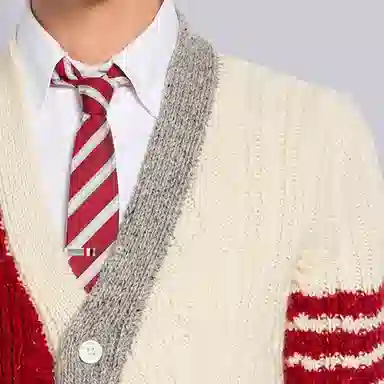 Thom Browne FW22 Striped V-Neck Sweater