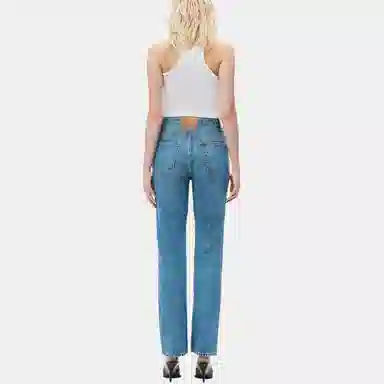 Alexander Wang Loose Straight High Waist Jeans Blue