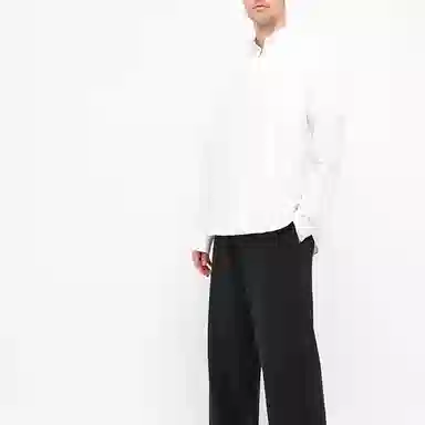 KENZO FW21 Logo Embroidered Long Sleeve Shirt White