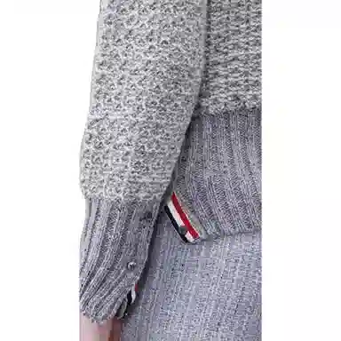 Thom Browne Mohair Tweed V-Neck Cardigan