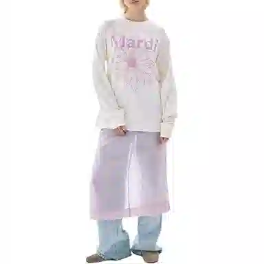 MARDI MERCREDI TSHIRT LONG SLEEVE FLOWERMARDI_CREAM PINKLAVENDER FW25T