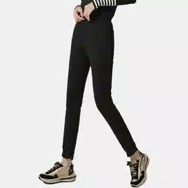 鸭鸭 舒适保暖贴合柔软羽绒裤/棉裤 女款 黑色