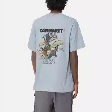 Carhartt WIP Loose Duck Print T-Shirt Sky Blue
