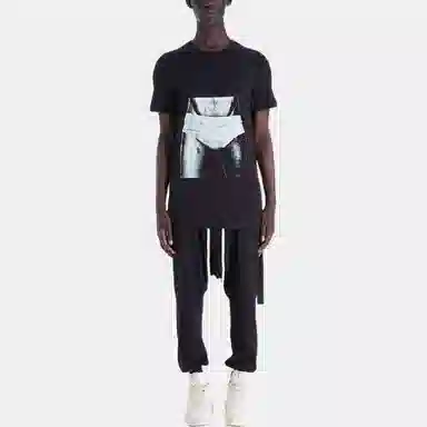 Rick Owens DRKSHDW SS22 Printed Crew Neck T-Shirt Black