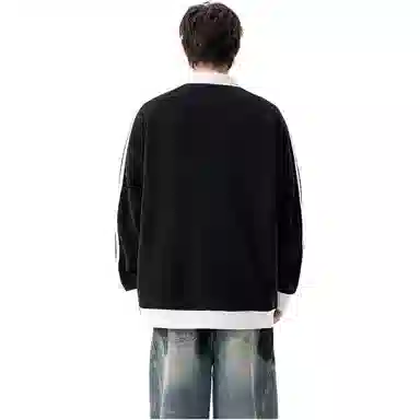 悍戈 美式重磅潮流拼接撞色大码情侣棒球服休闲时尚卫衣 男女同款