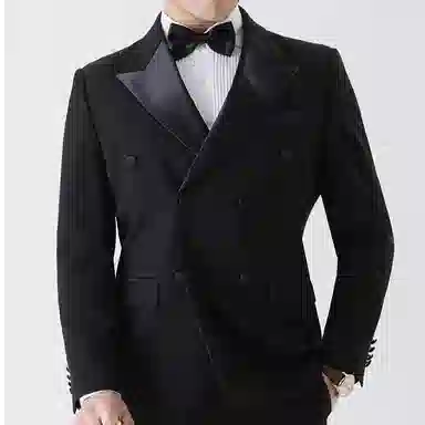 恒源祥 双排扣翻领纯色西装 男款 黑色