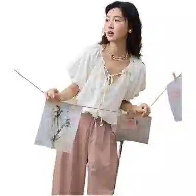 谜秀 潮流舒适简约短袖衬衫 女款