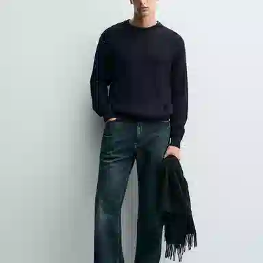ZARA Ribbed Crewneck Sweater