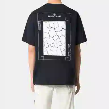 Stone Island Logo Back Print T-Shirt Black