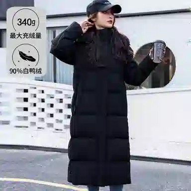 雅鹿 百搭纯色连帽拉链长袖羽绒服 女款