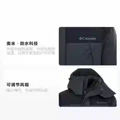 Columbia Detachable Hood Down Jacket Dark Grey