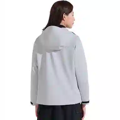 探路者 纯色舒适简约百搭连帽拉链夹克外套 女款 山影灰（女）