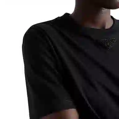 Prada Logo Embroidered T-Shirt Black