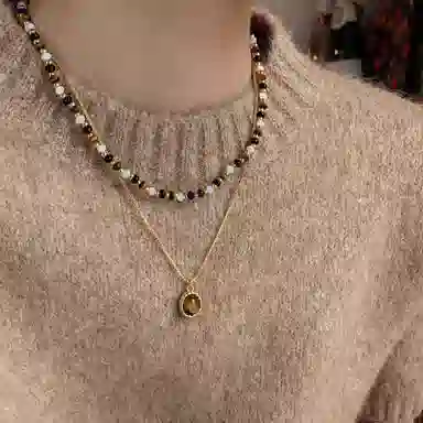 韵系 美拉德轻奢小众 玻璃 项链 女款