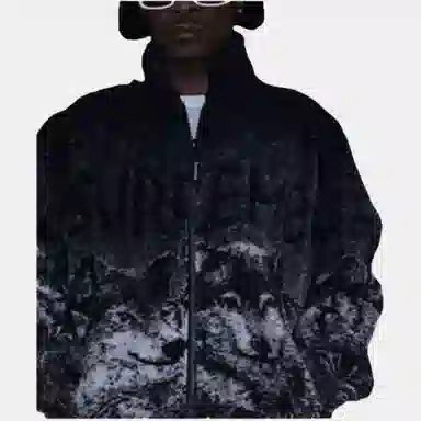 Supreme Wolf Fleece Jacket Black