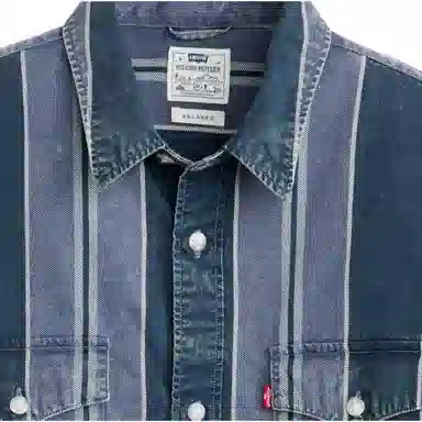Levi's Striped Western Shirt Blue