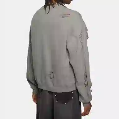 Acne Studios Letter Print Distressed Crewneck Sweatshirt