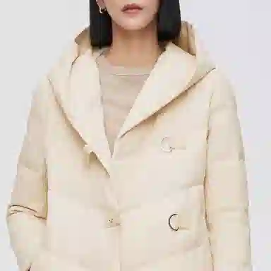 波司登 纯色连帽长袖加厚中长款羽绒服 女款