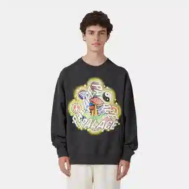 Palace FW22 Logo Crewneck Navy