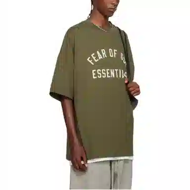 Fear of God Essentials Fall24 BACK TO SCHOOL Jersey Crewneck Tee T MILITARY