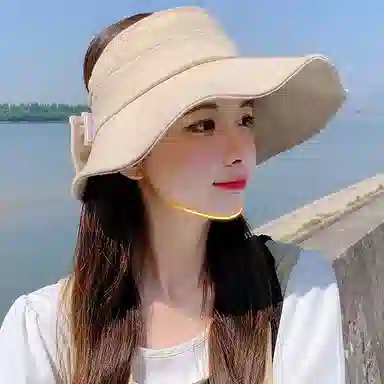 稻草人 休闲大帽檐显脸小 透气 聚酯纤维 防晒帽 女款